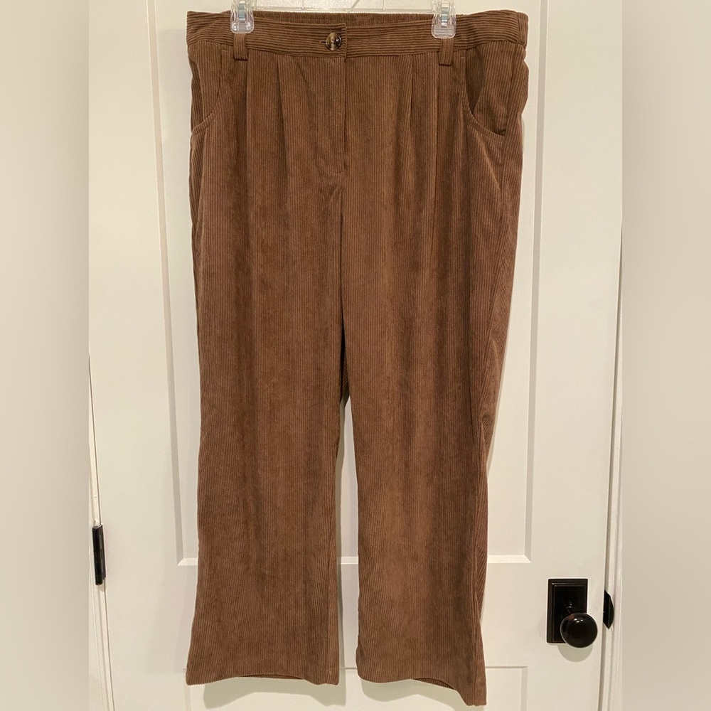 HALARA Mid Rise Zipper Pocket Corduroy Casual Pants in Acorn, size XLP